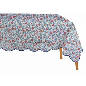 Hermoso Mantel Rectangular de 150X225cm con Borde Festoneado para Mesa de Comedor de 4 Plazas, Tela Suave y Duradera para Cocina, Hogar, Bodas y Fiestas - Product Image 3