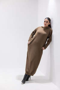 Robe longue à capuche personnalisée pour femme, manches longues, style décontracté, sweat-shirt, surdimensionnée, fournisseur OEM - Product Image 3