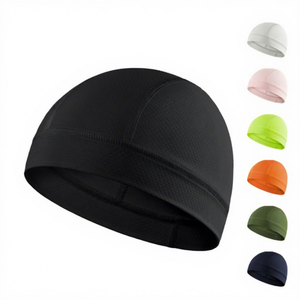 Bonnet unisexe pour adulte, couleur unie, respirant, imperméable, évacuant l'humidité, style décontracté, extensible, tricot plat, spandex/coton - Product Image 1
