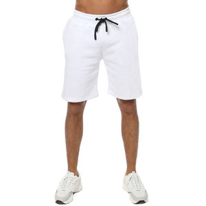 Shorts décontractés pour hommes Exoro Apparels, en coton blanc tricoté, avec cordon de serrage, couleur unie, respirants, taille mi-haute, style jogger - Product Image 3