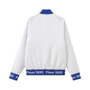 Chaqueta Bomber Blanca de Satén Zeta Phi Beta, Bordado Personalizado en Chenilla, Ropa de Hermandad Griega, Unisex Premium - Product Image 2