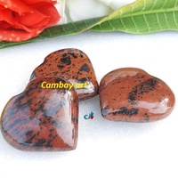 Nouveauté : Boule de cœur en obsidienne acajou sculptée à la main, artisanat en cristal DIY, tailles personnalisées, décoration imitation antique