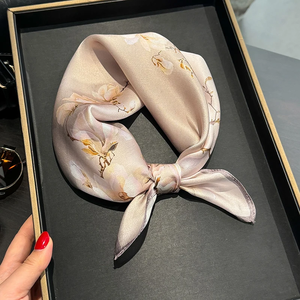 100% Silk <b>Square</b> Scarf for Women Real Mulberry Silk Hijab Scarves Lady Fashion Luxury <b>Headband</b> Shawl Wrap Kerchief Bandana - Product Image 4