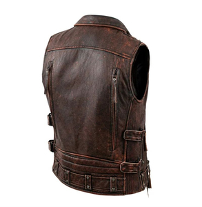 Chaleco de Cuero Vaquero Anti-UV y Resistente al Viento, Servicio OEM, Chaleco de Cuero Vaquero para Hombre, Invierno, Color/Logotipo/Talla Personalizables, 100% Cuero - Product Image 4