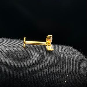 Pendientes góticos de oro macizo de 14K con diamante marquesa cultivado en laboratorio para perforación de cartílago helix, joyería fina y delicada, regalo para ella. - Product Image 4