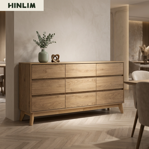 Modern Wood <b>Sideboard</b> Scandinavian Style Storage Cabinet with Malaysian Oak <b>Legs</b> Dining Room Home Furniture Decor - Product Image 3