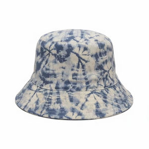 Nouveau Chapeau Bob en Fausse Fourrure Tendance, Motif Color Block Bleu, Unisexe, Adapté aux Hommes et aux Femmes, Chapeau d'Été Color Block avec Nœud - Product Image 1
