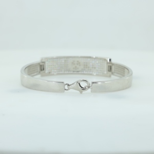 Half Circle Moissanite <b>Bangle</b> <b>Bracelet</b> 925 Sterling <b>Silver</b> Rhodium Plated for Women Wedding Gift - Product Image 4