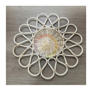 Natural Rattan Placemat for Dining <b>Table</b> Handmade Woven <b>Round</b> Rattan <b>Mats</b> Eco Friendly Charger Plates for Wedding Party - Product Image 1