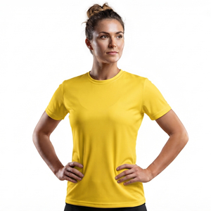 Camiseta de Voleibol Sublimada para Mujer, Cuello Redondo, Logotipo Personalizado, 100% Poliéster, Transpirable - Product Image 1