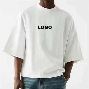 Men's <b>White</b> O-Neck Short Sleeve T-<b>Shirt</b> Oversized Fit Solid Color Knitted Casual Style 100% Cotton - Product Image 3
