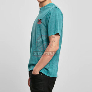 Camisetas de algodón 100% de la mejor calidad, estilo nuevo, corte holgado para hombre, con lavado ácido, logotipo personalizado impreso, ropa de verano, camiseta con lavado ácido para hombre - Product Image 3