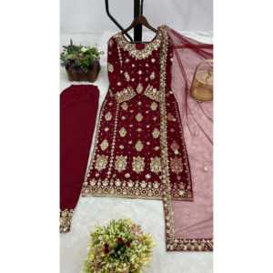 ชุด dupatta ด้านบนและแฟนซีที่สวยงามของผู้หญิงสำหรับงานปาร์ตี้ - Product Image 1