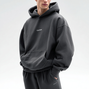 Wholesale Men's <b>Grey</b> Hooded <b>Sweatshirt</b> Regular Fit Knitted Pullover Pocket Winter 100% Cotton Fleece Quick Dry Breathable - Product Image 3
