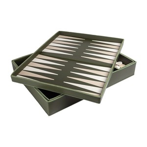 Wholesale Customized Large Capacity Storage 2 in 1 Chess Box and Backgammon Premium Quality Leather Luxury Box Set - Product Image 1