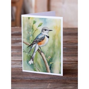 Oklahoma Scissortailed Flycatcher Whimsical A7 Tamaño 5x7 Tarjetas de nota en blanco Paquete 8 Tarjetas de felicitación con sobres - Product Image 2