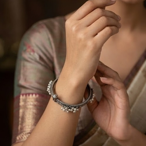DIVYORO Oxidized Pearl Ghungroo Kada Women's Party Orissa - Product Image 4