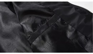 <b>Men</b> Black <b>White</b> Hooded Windbreaker <b>Jacket</b> Full Zip Sleeve Stripes Lined Sports Outerwear Track <b>Jacket</b> Sporty Zipper Closure - Product Image 6