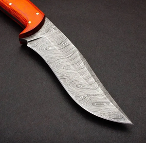 Couteau de chasse/découpe personnalisable en acier inoxydable OEM avec manche en bois Pakka, étui en cuir, fabrication artisanale, marque ZA DAMASCUS MAKERS - Product Image 2