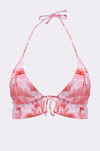 Conjunto de bikini con volantes y estampado floral para mujer, traje de baño de poliéster y elastano con lazo lateral - Product Image 2