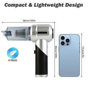 Aspiradora Inalámbrica Portátil para Auto, 20000PA de Succión, Motor sin Escobillas, 3 Niveles, Aspiradora de Mano con Función de Recarga Tipo C - Product Image 5