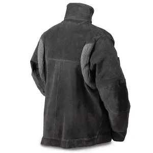 Heat Resistant Long Yoke Welding Safety <b>Jacket</b> with Anti-Cut Protection Made of Cow Split <b>Suede</b> Leather Customizable - Product Image 6