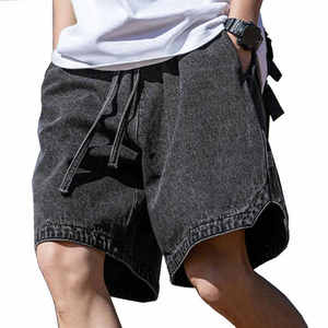 Men's 100% Cotton Fleece Sweat Shorts Baggy Denim <b>Jean</b> Shorts Fashion Loose <b>Work</b> Shorts for Adults Bib Shorts & Tights - Product Image 2