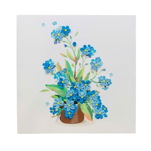 Quilling <b>Card</b> Blue Flower Vase Handmade Greeting <b>Card</b> With Envelope Blue Floral Arrangement Quilled <b>Card</b> Special For <b>Occasions</b> - Product Image 3