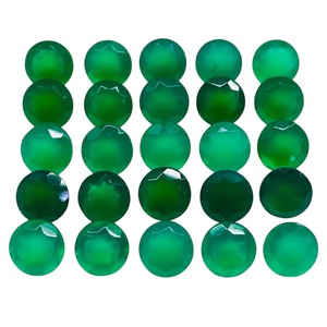 Pierre précieuse en onyx vert naturel, taille ronde facettée, 8 mm, pierres d'onyx vertes en vrac, lot, prix de gros, en vrac, pour la fabrication de bijoux - Product Image 2