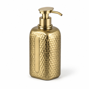 Hammered Gold <b>Soap</b> Dispenser Brass Pump <b>Hand</b> Liquid <b>Soap</b> Bottle <b>Refillable</b> Stainless Steel Lotion Container For Luxury Hotel Use - Product Image 1