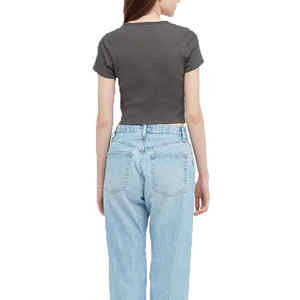 ผู้ผลิตจากปากีสถาน เสื้อครอปท็อปผู้หญิง ดีไซน์ล่าสุด แห้งเร็ว ระบายอากาศได้ดี ราคาสมเหตุสมผล รับผลิตแบบ OEM - Product Image 5