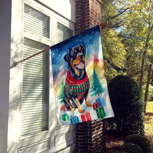 Rottweiler de poliéster multicolor grande, Bandera de Casa de Navidad, poste de manga de porche, cartel decorativo para patio, ilustraciones para colgar en la pared - Product Image 2