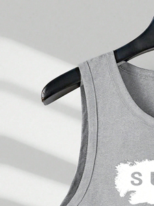 เสื้อกล้ามออกกำลังกายฤดูร้อนสำหรับผู้ชายไซส์ใหญ่ ผ้าฝ้าย 100% ระบายอากาศได้ดี ถักทออย่างดี สีและโลโก้ปรับแต่งได้  สินค้าขายดีมาใหม่ - Product Image 4