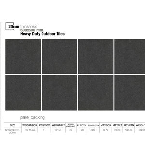 Baldosas de suelo de Patio de porcelana para exteriores antideslizantes de basalto 20mm Exterior grande 600x600mm 600x900mm Baño de superficie resistente R11 - Product Image 1