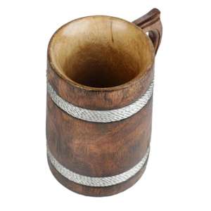 Verre à vin Vintage classique avec poignée travail du bois artisanat bois naturel bière thé tasse à café tasse de Falak World Export - Product Image 1