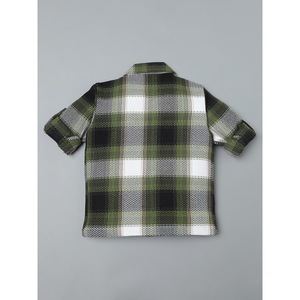 เสื้อเชิ้ตผ้าฝ้ายลายสก๊อตสีเขียวและสีขาวสำหรับเด็กผู้ชาย - Product Image 2