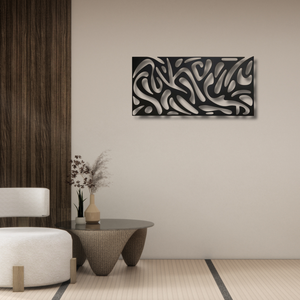 Panel de Arte Metálico de Paisaje Abstracto, Escultura de Pared de Hierro Cortada con Láser, Silueta Moderna Minimalista Geométrica, Decoración Colgante - Product Image 3
