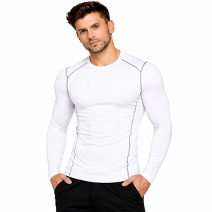 Camiseta de Compresión Premium para Entrenamiento Deportivo, Transpirable, Absorbe la Humedad, Ropa de Gimnasio, Personalizable, para Adolescentes, Diseño Sólido en la Parte Delantera - Product Image 2