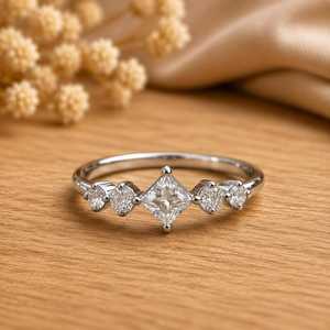 Luxury Customizable Real Yellow Gold <b>Engagement</b> <b>Ring</b> Princess Cut Lab Grown Diamond <b>Unique</b> <b>Ring</b> Design At Best Price - Product Image 6