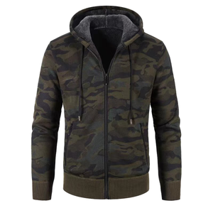 Sudadera con Capucha y Cremallera de Camuflaje para Mujer, Tejida, Manga Larga, Casual, Cortavientos, para Otoño - Product Image 4