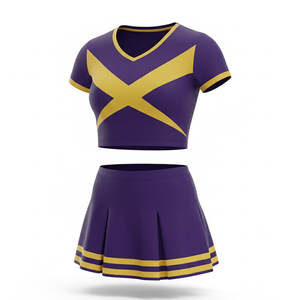 ชุดเครื่องแต่งกายเชียร์ลีดเดอร์สมัยใหม่ พร้อมตัวเลือกแขนเสื้อ ทรงกระชับ ผ้าเนื้อยืดหยุ่น เหมาะสำหรับการเคลื่อนไหวอย่างแอคทีฟ - Product Image 1