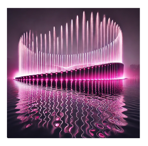 Fuente de Agua Moderna de Acero Inoxidable con Luces LED para Música y Baile, Fácil de Instalar, para Interiores y Exteriores, Hoteles, Villas, Parques Temáticos, Plazas - Product Image 1