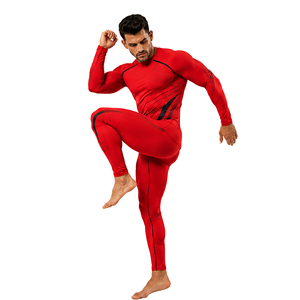 Ensemble de survêtement de compression pour homme personnalisé, haut et pantalon de sport à manches longues, haute élasticité, respirant, séchage rapide, vêtements de sport pour la gym et le fitness - Product Image 2