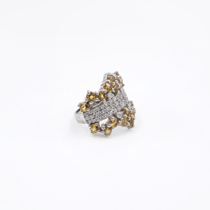 925 Sterling Silver Rhodium Plated Natural <b>Citrine</b> <b>Ring</b> - Product Image 3