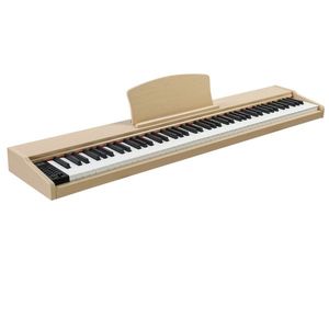 Piano numérique GPP-107 en bois de couleur teck naturel 88 touches clavier semi-lesté pleine grandeur MIDI pour Piano à trois pédales Bluetooth - Product Image 1