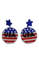 Pendientes bordados de joyería de moda, cuentas de semillas de tubo de corte de color azul de la India, pendientes hechos a mano con cuentas para mujeres y niñas - Product Image 3