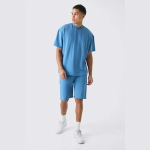 เสื้อยืดลำลองสตรีทแวร์ผู้ชายแบบสั่งทำพิเศษ OEM ลายพิมพ์ฟอกสี ระบายอากาศได้ดี น้ำหนักเบา ไซส์ใหญ่ 2 ชิ้น ลายเรียบ สำหรับฤดูร้อน - Product Image 5