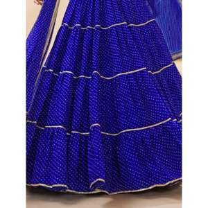 Merveilleux bleu Leheriya imprimé Georgette femmes Festival porter Lehenga Choli - Product Image 2