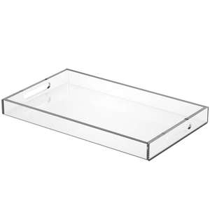 Chic Acrylic Display Serving Storage Tray For Tea Coffee Breakfast Handmade <b>Clear</b> Lucite Tray For Home & Coffee <b>Table</b> Decor - Product Image 5