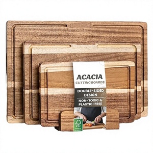 Juego de Tablas de Cortar Rectangulares de Madera de Acacia, Doble Cara, No Tóxicas, Sostenibles, 2 cm de Grosor, Aptas para Lavavajillas - Product Image 1